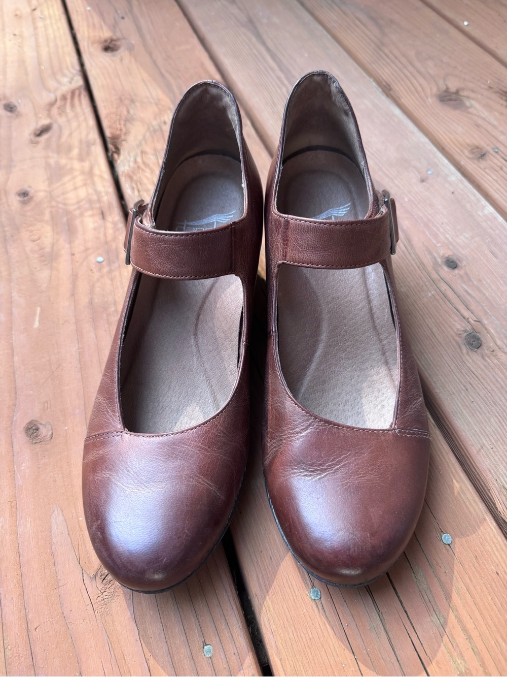 Dansko Roxanne Heels: Mary Jane Brown Leather Shoes Y2K Casual Cottagecore - Picture 2 of 5